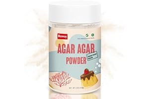 Besway Agar Agar Powder 5 oz, 100% Natural Red Algae, Gelatin Substitute, Vegan Halal Gluten-free, Non-GMO, Sugar-free, Unflavored Plant-based for Cooking Baking 141g