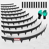33ft. Galvanized Steel Landscape Edging (10-Pack) &ndash; 40" Metal Edging for Landscaping with 11 Stakes, Hammer-in Metal Landscaping Edging for Yard Pathway &amp; Flower Beds &ndash; Lawn Edge for Garden Design