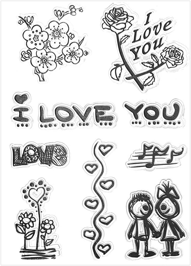Butteffly Heart Design Silicone Clear Stamps for Card Making Decoration and Scrapbooking Photo Frame Gifts