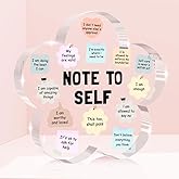 Note to Self Motivational Decor, Flower Shape Acrylic Sign Gifts Therapy Mental Health Decorations for Counseling Office Therapy Desktop Art Decoration, Counselor Therapist Office Gifts