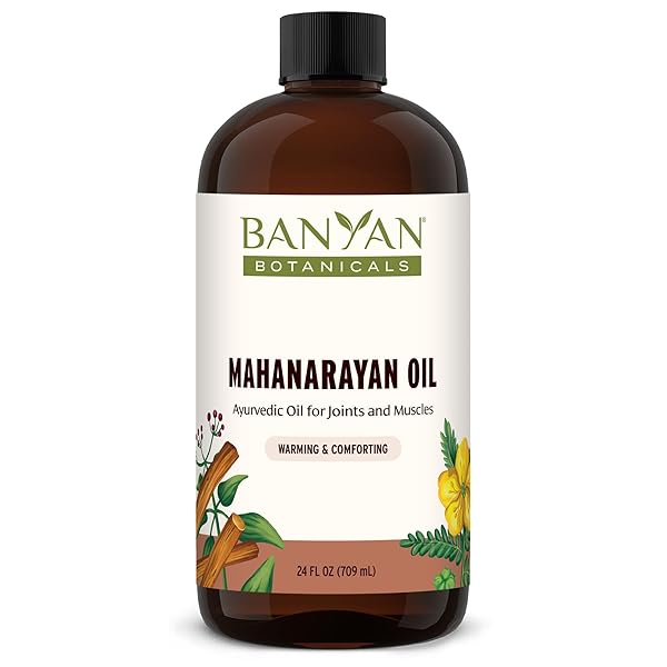 BANYAN BOTANICALS ORGANIC MAHANARAYAN OIL – DEEPLY PENETRATING MUSCLE & JOINT RECOVERY OIL – WARMING AYURVEDIC MASSAGE OIL FOR ACTIVE MOBILITY & TISSUE RESILIENCE – 24 OZ – USDA ORGANIC