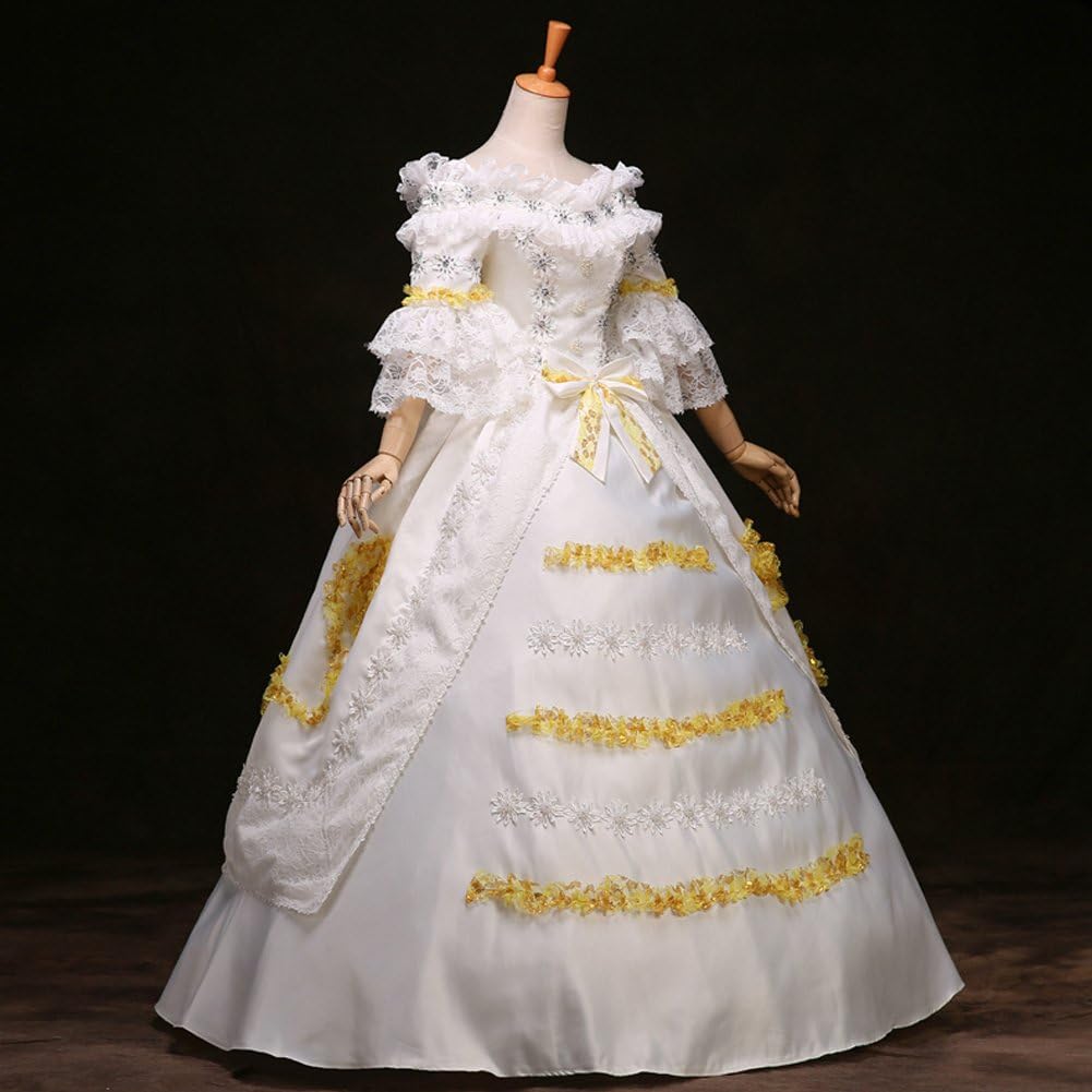 Amazon 貴族お嬢様風 洋装ワンピース 中世ヨーロッパ系 プリンセス 王女様 ドレス ワンピース パニエ付き 謝恩会 パーティードレス 通販