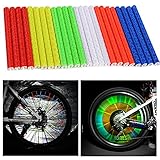 Oumers Cycling Wheel Spoke Reflector Clips, Reflective Mount Clip Tube Warning Strip Made with 3M Scotchlite Reflective Material