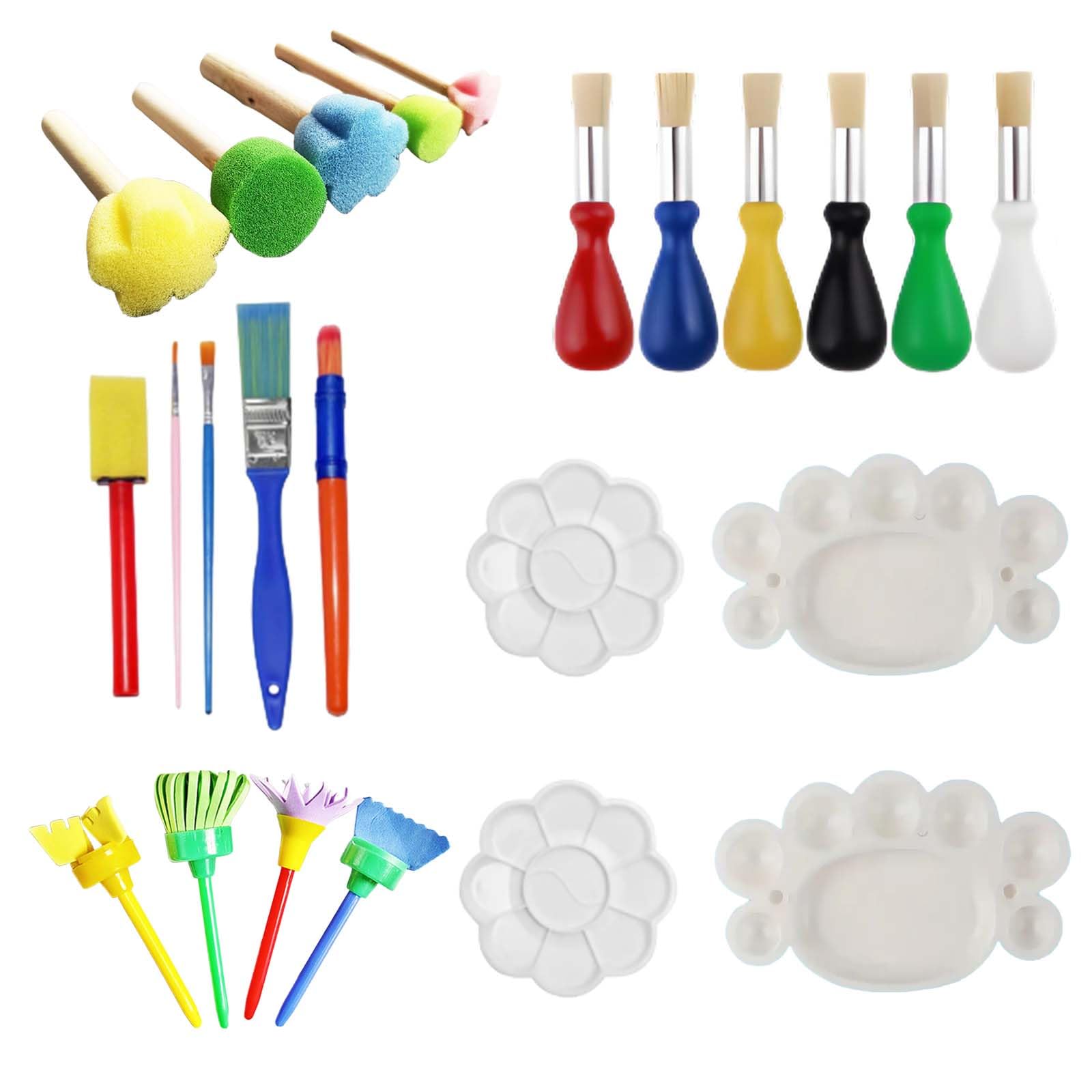 24 Pcs Painting Tools, Paintbrushes for Set Paint Brush Set, Painting Set Suitable for Beginners, for Beginners Art Supplies for Home and Art Projects, Age 15+