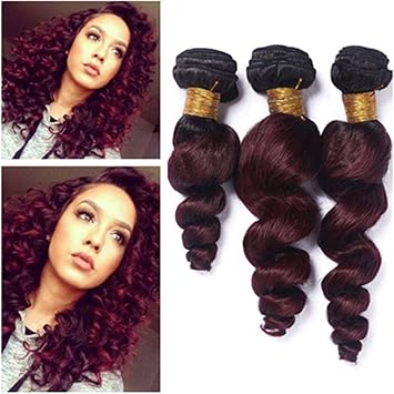 Amazon Com Tony Beauty Hair Virgin Brazilian Burgundy Ombre