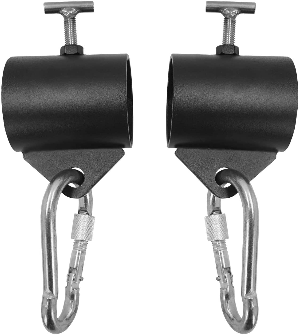 Aoneky 2'' Weightlifting Barbell Clamps with Clips for Hanging Chains, Steel Collars for Olympic Bar T-bar Row Platform Landmine Eyelet Attachement, Set of 2
