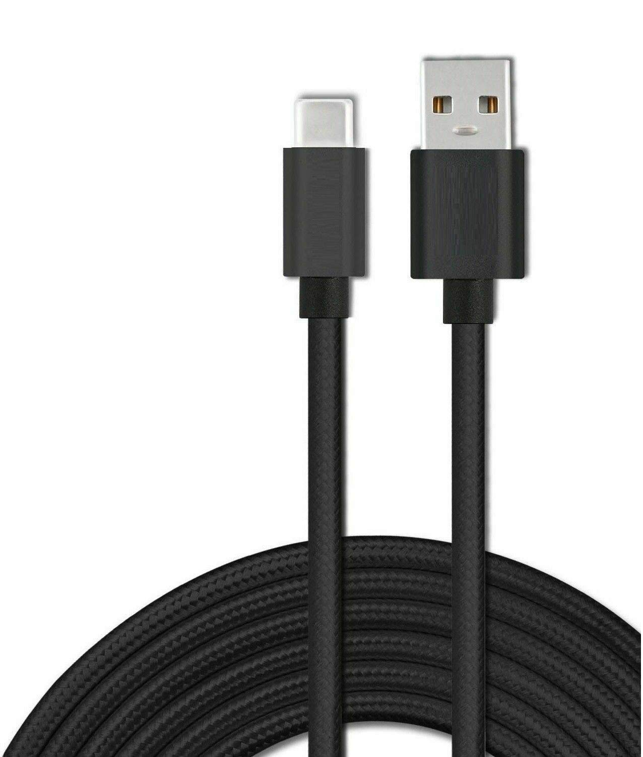 1M Black Long type-c Braided Quick Data Changing USB Cable.