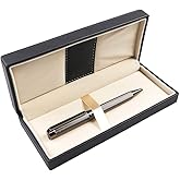 Penneed Ballpoint Pen with Gift Box, Metal Pen for Men Women Executive Business Office School Supplies, Refillable 0.7mm Black Ink B8(Classic Black)