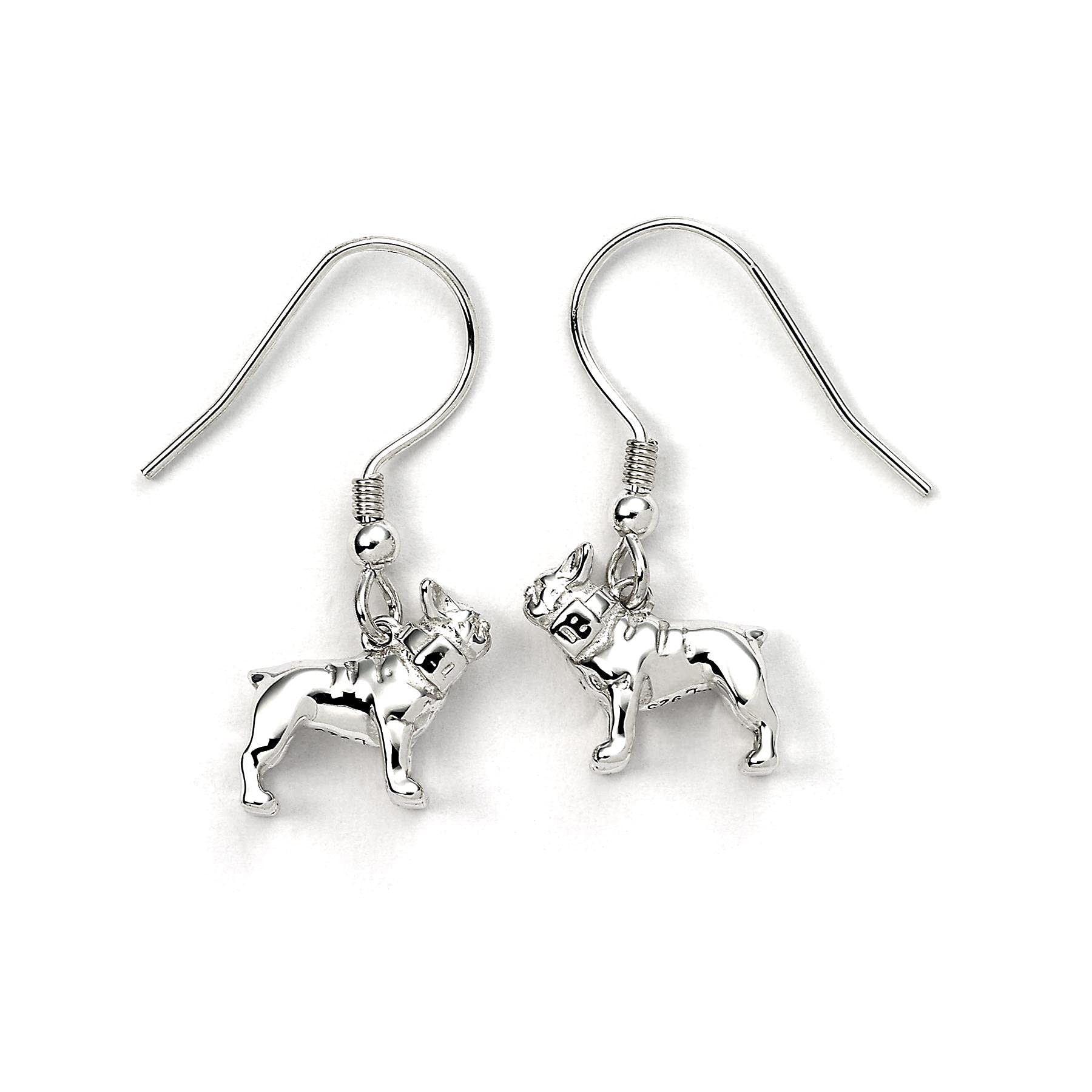 Sterling Silver 3D French Bulldog Hook Earrings by MYLEE London