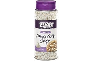 White Chocolate Chips 10oz – Premium Baking Chips in a Convenient Flip-Top Bottle – Perfect for Cookies, Desserts, Melting & Snacking – Zestix White Chocolate Chips