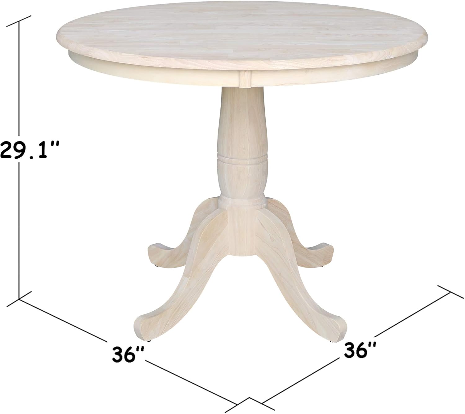 International Concepts Round Top Pedestal Table, 30-Inch - Tables
