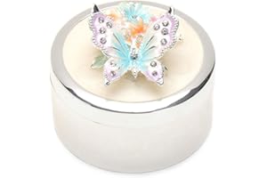 LASODY Butterfly Flower Jewelry Storage Box for Rings Earrings Necklace Treasure Chest Organizer Jewelry Keepsake Gift Box Ca