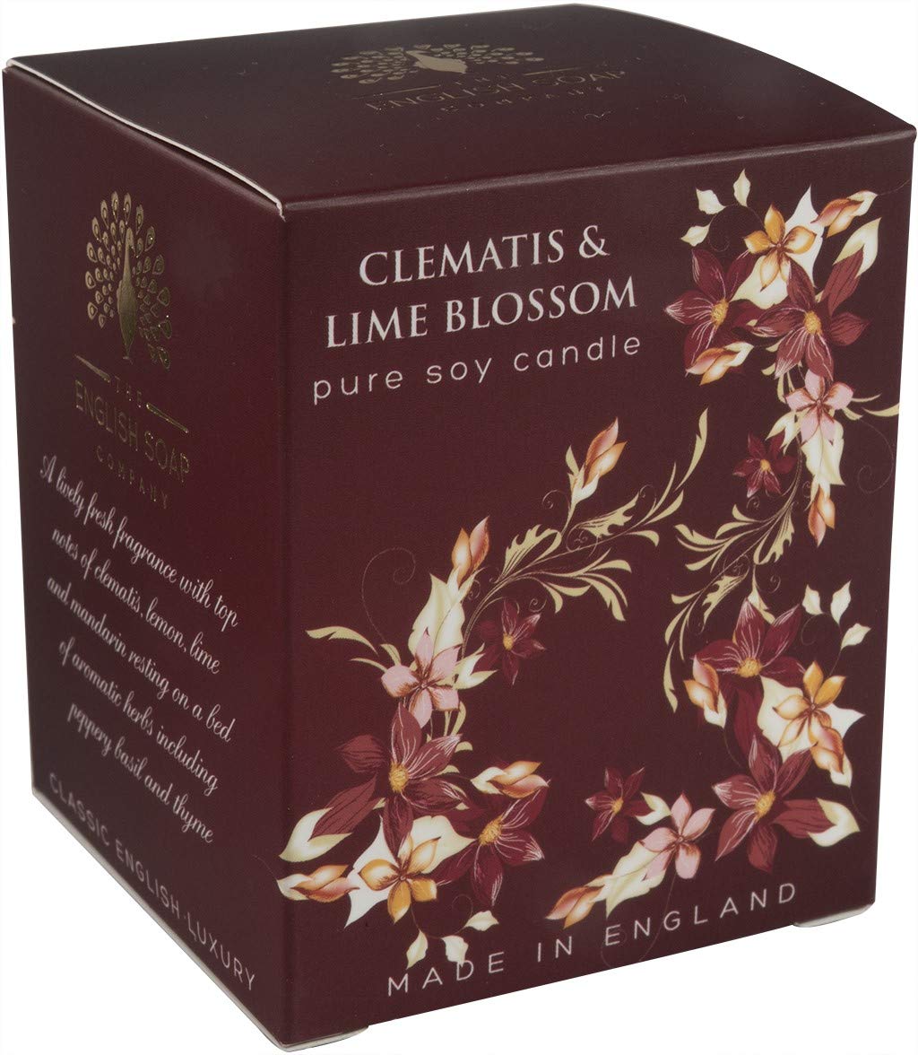 The English Soap Company Clematis and Lime Blossom Soy Wax Candle 170mls