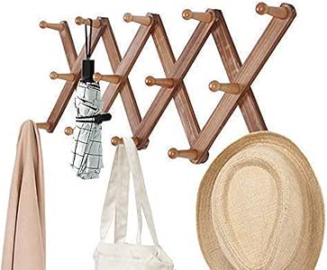 OROPY Vendimia Perchero de Madera Montado en la Pared con 14 Ganchos de