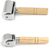 QWORK Leather Glue Laminating Roller Set 2pcs 60mm 26mm Stainless Steel Press view 4