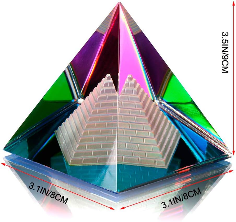 UIEMMY Home decoration (3 size for Chose) Egypt Egyptian Crystal Pyramid Ornament in Gift BOX Energy Healing FengShui Home Decor-in Figurines & Miniatures from Home & Garden,Type 3