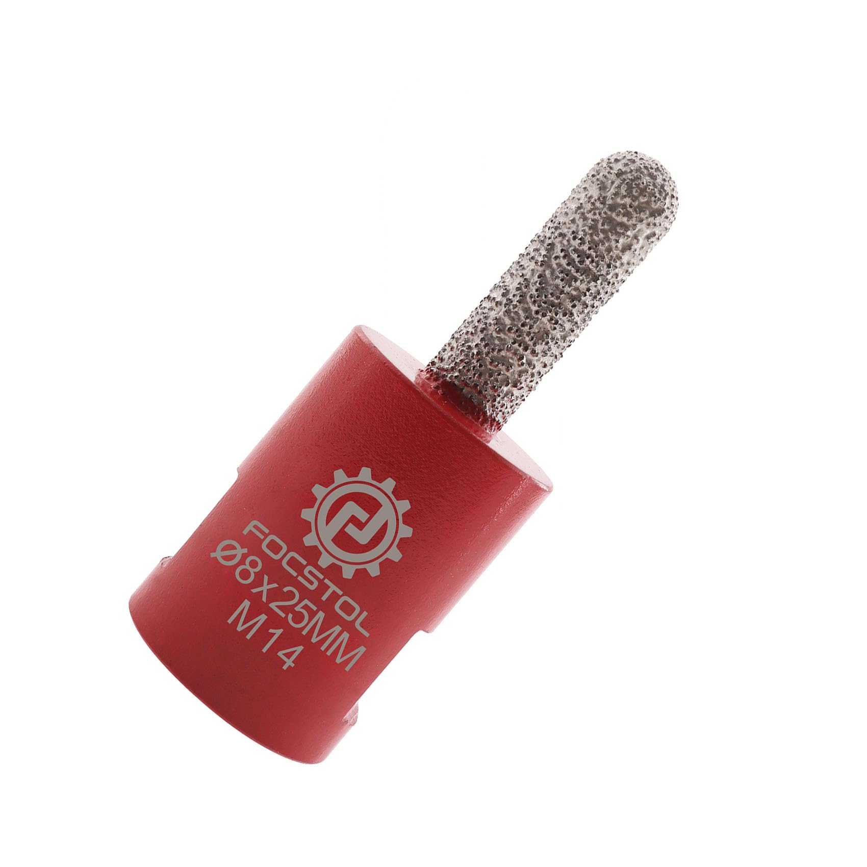 FOCSTOL Diamond Mortar Raking Bit - 8mm x 25mm Diamond Mortar Router for Mortar Raking Tuck Pointing Masonry Stone Brick Removal M14 Thread