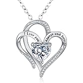 JOSHLUXE 2 Carat Moissanite Heart Necklace with 'I LOVE YOU' D Color VVS1 Moissanite 925 Sterling Silver Pendant Necklace Jewelry, Anniversary Birthday Gifts for Wife Mom Girlfriend