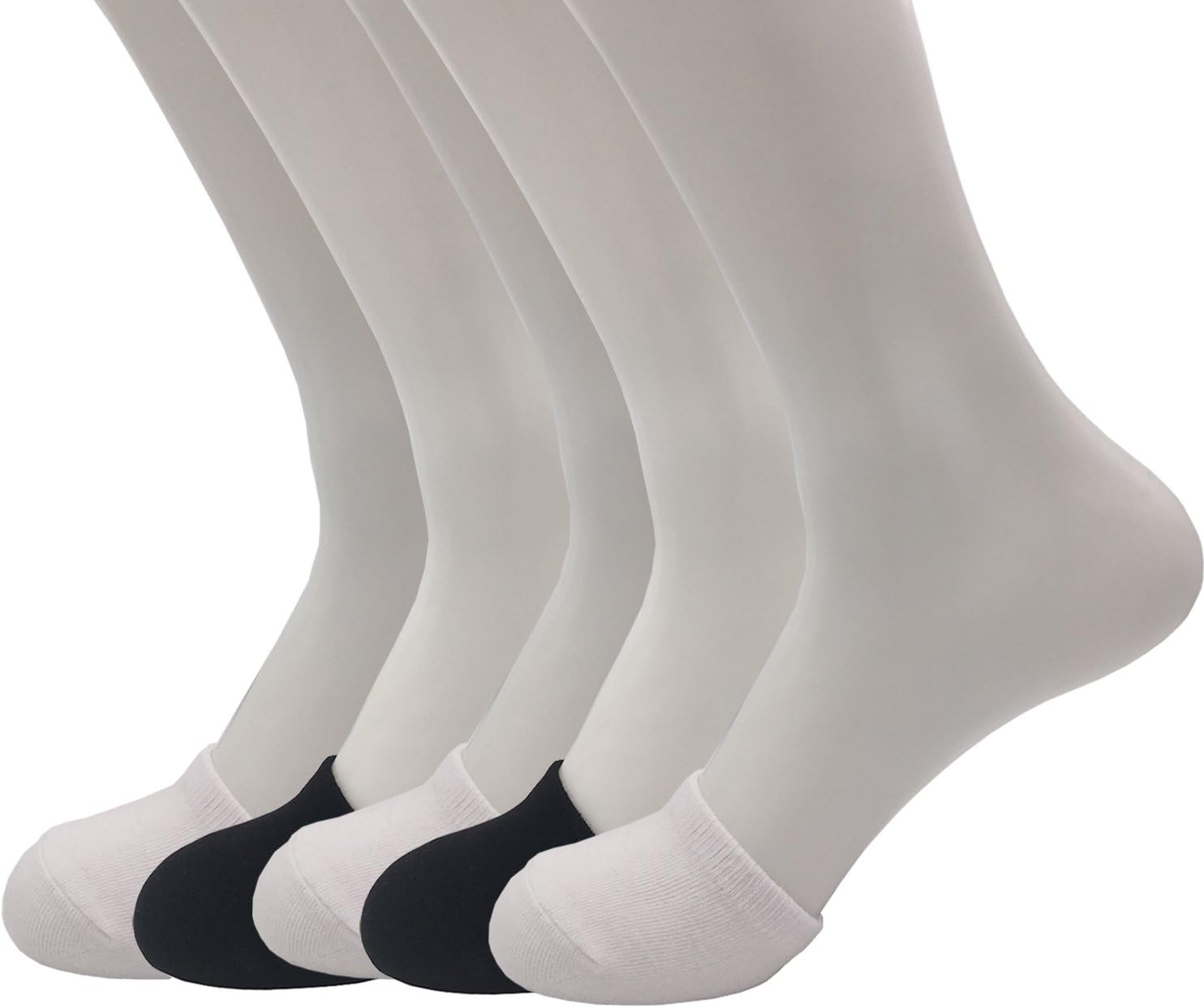 Vraquir 5 Pairs Womens Toe Cover Half Socks No Show Invisible Socks Cotton Toe Topper Liner