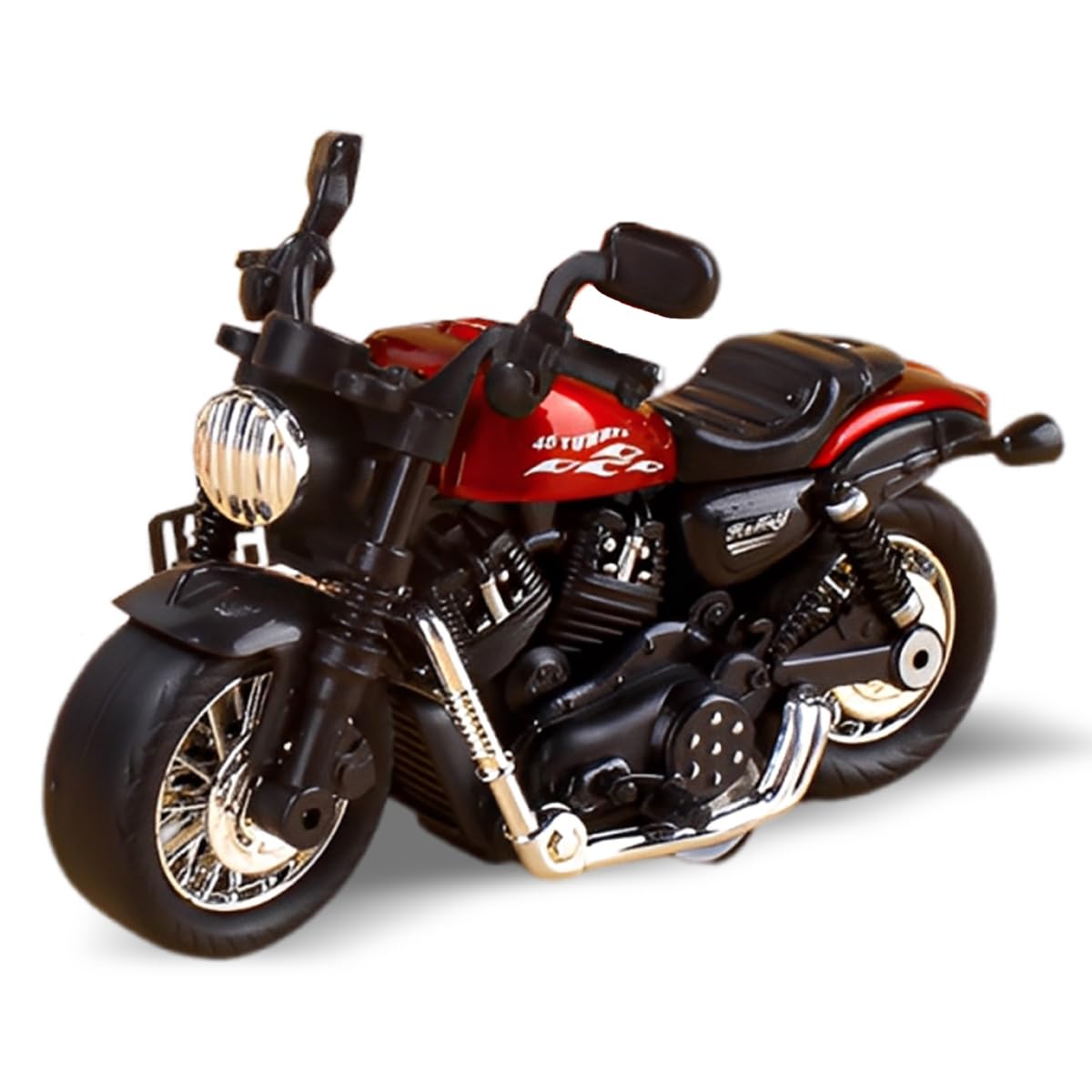HAUZMLL Alloy Motorbike Toy,1:12 Simulation Miniature Alloy Motorbike Model Toy Gift Collection Decoration, Pull-Back Vehicle for Intellectual Toys Gift Set(Red)