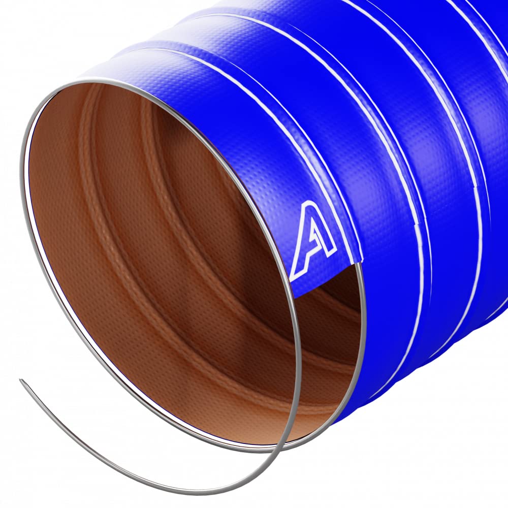 76mm Blue Silicone Air Ducting 1 Metre