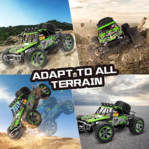 RC Car, 1:10 Scale 4WD High Speed 46+km/h Off Road Monster RC Truck, MiraTekk 2.4Ghz Remote Control Car All Terrain Waterproof Toy Truck for Kids and Adults, 2 Rechargeable Batteries for Run 40+ Min - Thumbnail 5