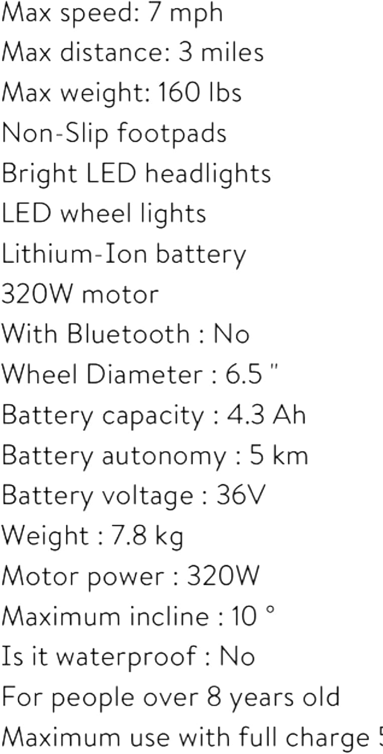 Hover-1 Blast Electric Self Balancing Scooter with 6.5” Tires, Dual 160W Motors, 7 mph Max Speed, and 3 Miles Max Range