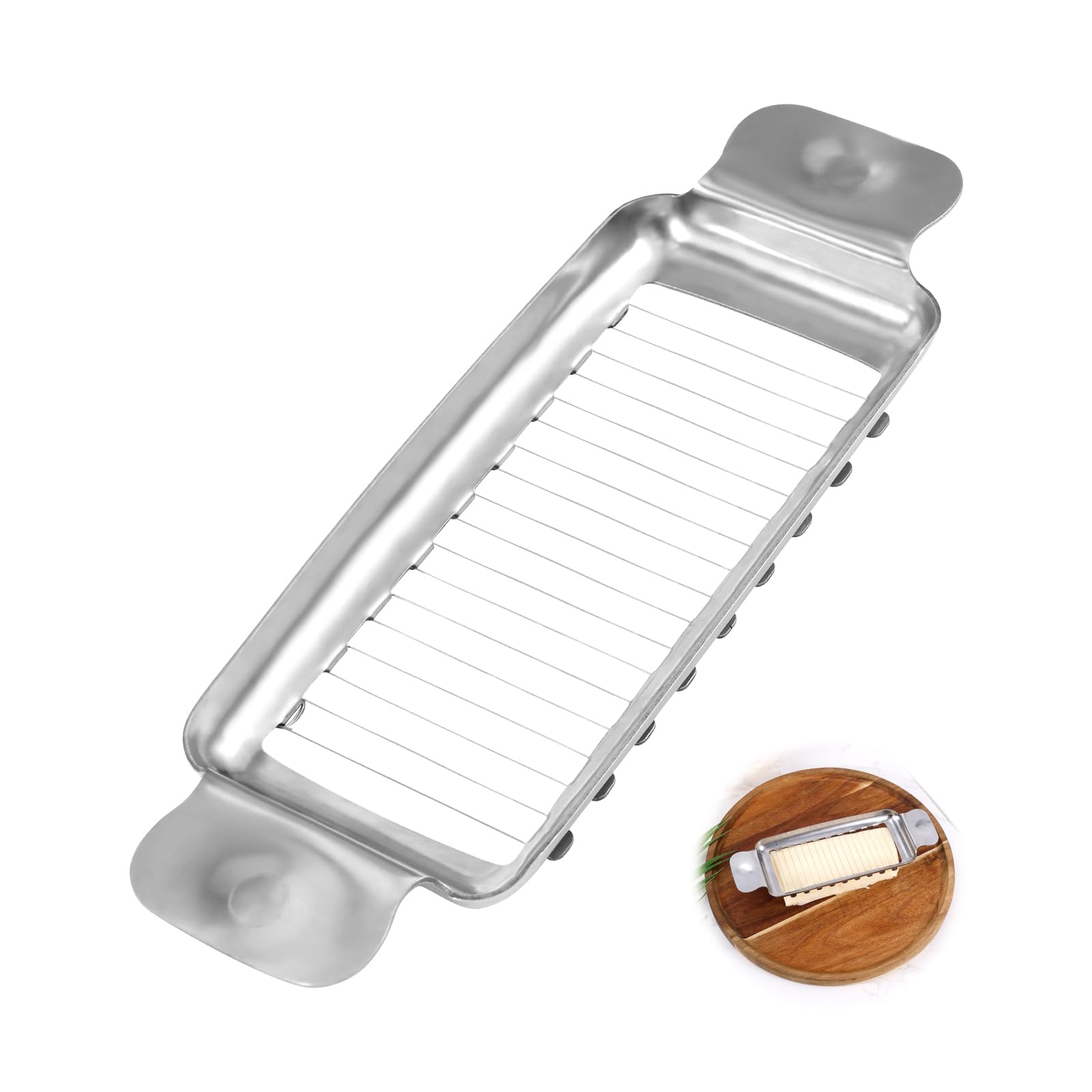 Photo 1 of 304 Stainless Steel Multipurpose Slicer for Block Cheese, Butter & Fruit - Handheld Kitchen Tool