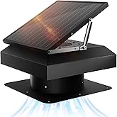 Hon&Guan Solar Attic Fan with Thermostat, 40 Watt Solar Roof Vent Fan, 12", 2000 CFM, Cools up to 2500 Sq.Ft, 2 Modes