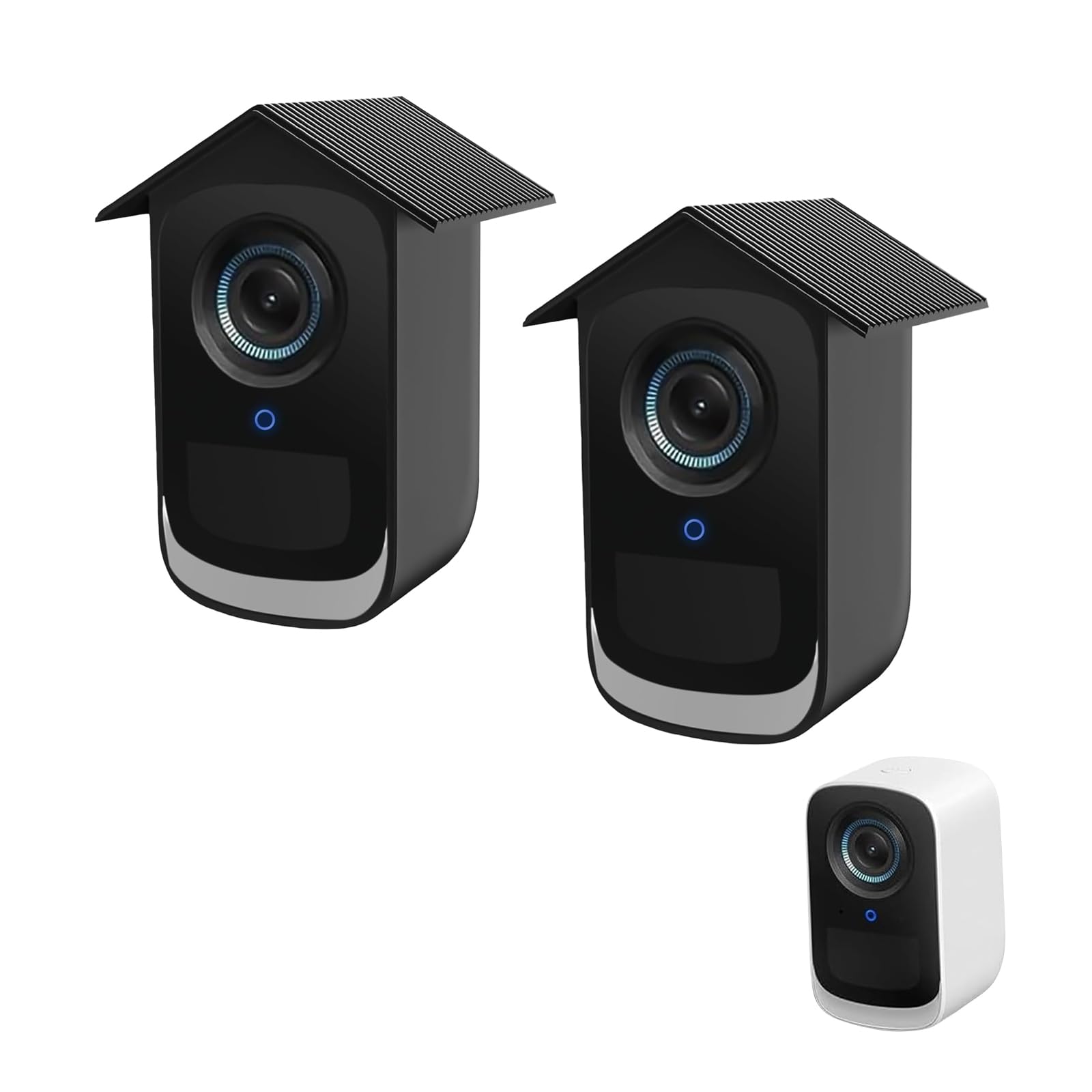 honecumi [ 2 Pack ] EufyCam 3C camera case, silicone cover for EufyCam Security 3C EufyCam S300 Surveillance Camera, No Drill Accessory, Full Protection for EufyCam Camera, Black