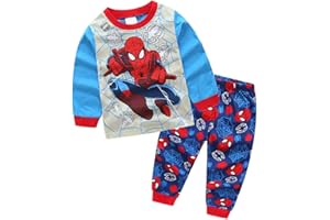 Shanleaf-Cat Superhero Boy's Cotton Basic Shirt Set Children's Cartoon Spider Basic Layer Long Singlet 2-piece Set