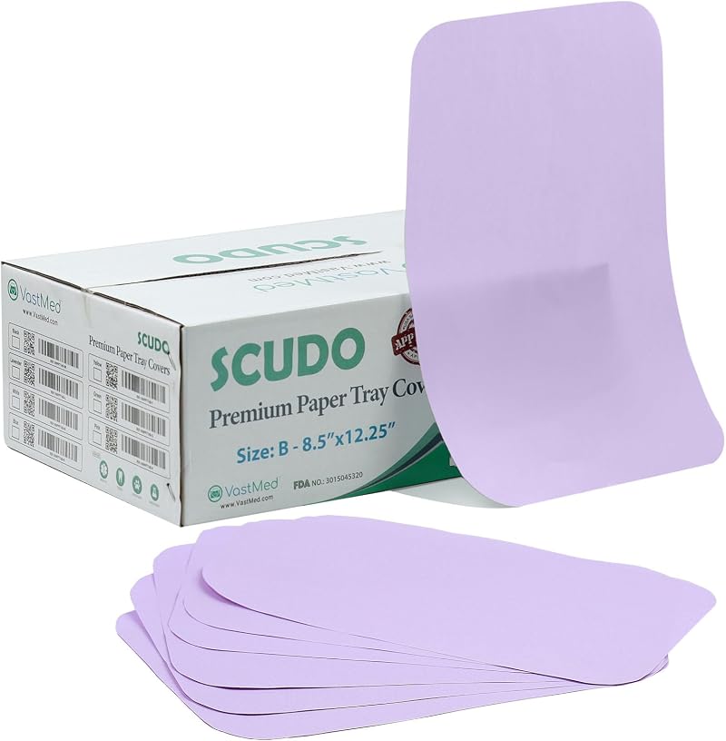 VASTMED SCUDO Premium Paper Tray Covers Size B Dental Tattoo Surgery 1000PCs