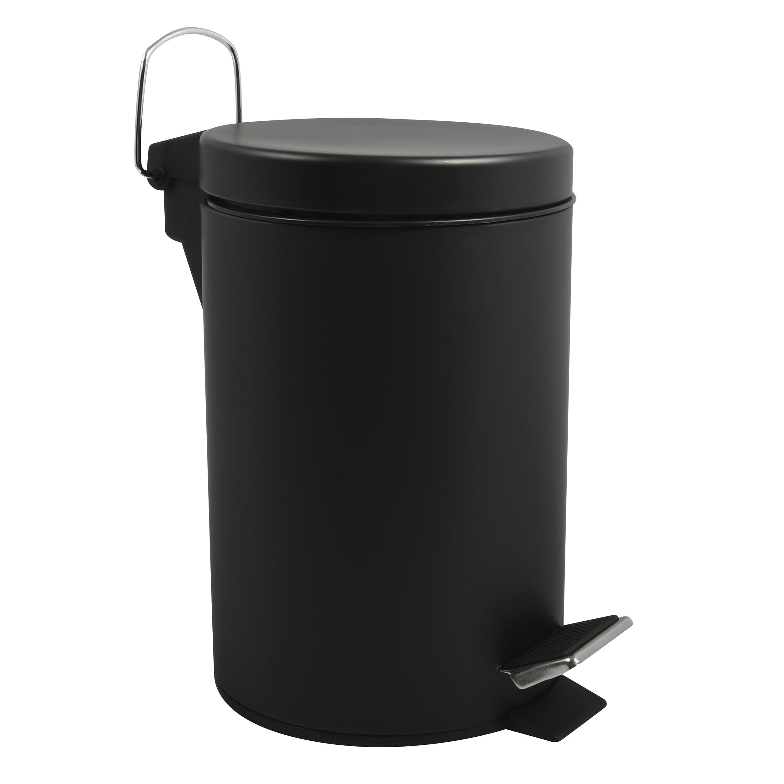 MSV Stainless Steel Pedal Bin, Black, 3 Litre