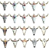 dxfiuyio 20pcs Cow Charm for Jewelry Making Mix Color Bull Head Charm Enamel Pendants Country Charms for Bracelets Necklace Earrings DIY Key Chain Making