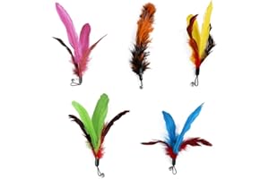 5pcs Replacement Feathers for Pet Cat Interactive Toy Customized Feather Refills Toys Replacements