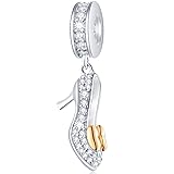 Dangle Sparkling High Heel Shoe CZ Charms with