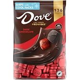 DOVE PROMISES Dark Chocolate Candy, Bulk, 136 Count, 38.9 oz Bag | Silky rich dark chocolate squares individually wrapped, great for movie nights, parties, gift baskets, sharing and gift bag