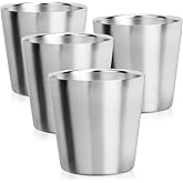 Beasea Stainless Steel Cups 6 oz, 4 Pack Small Stainless Steel Tumbler Bulk Stackable Insulated Mini Cups for Drinking Double Wall Metal Glasses Tin Cups for Home Restaurant Office Party Camping
