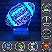 FlyonSea Football lamp, Rugby Ball Bedside Lamp 7 Colors Change + Remote Control with Timer Kids Night Light Optical Illusion Lamps for Kids Lamp As a Gift Ideas for Boys