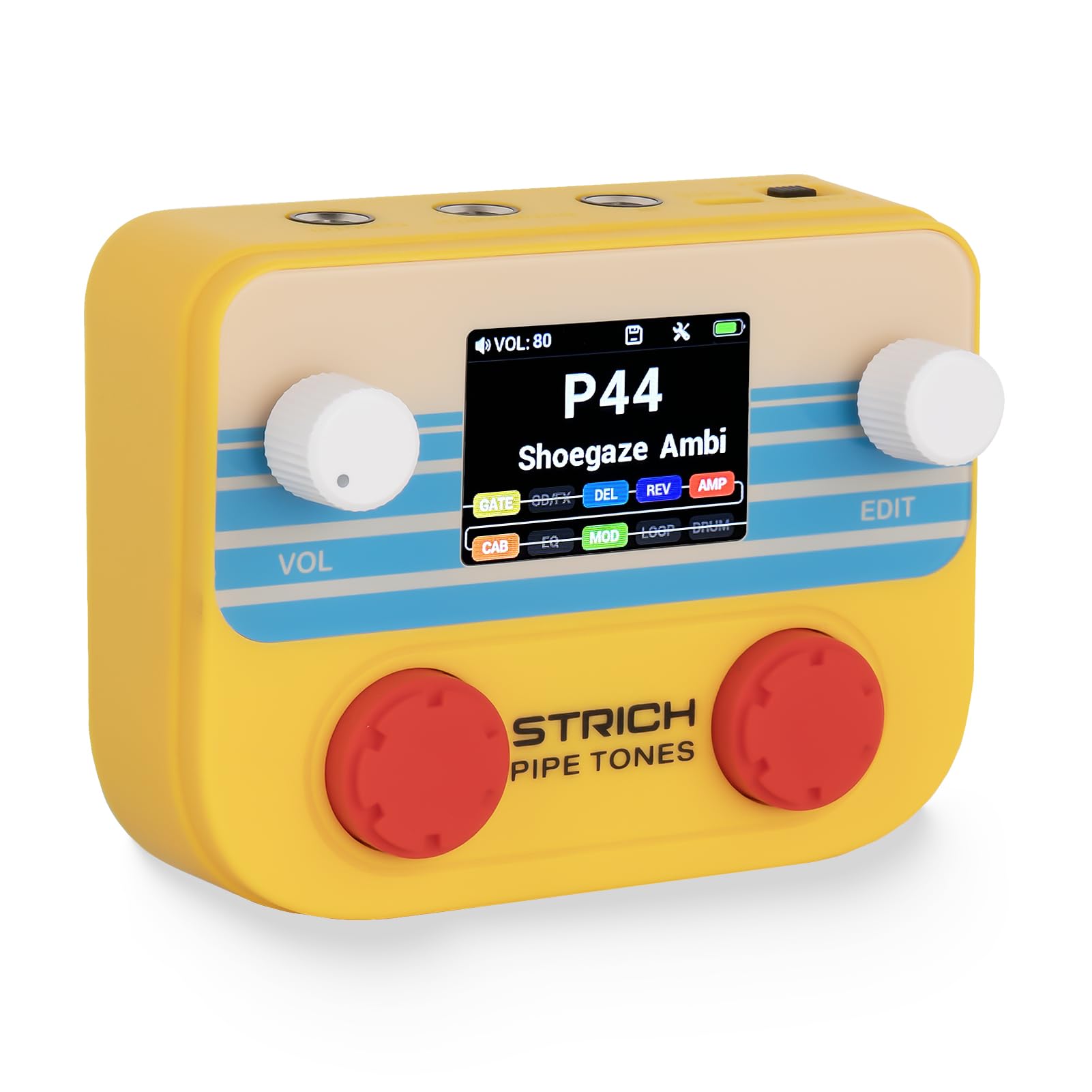 Photo 1 of Strich  Tones Pocket Multi-Effects Processor for Guitar and Bass with 10 Effect Modules 125 Effects 40s Looper 100 Drum Patterns USB Audio Interface Wireless Control (Orange)