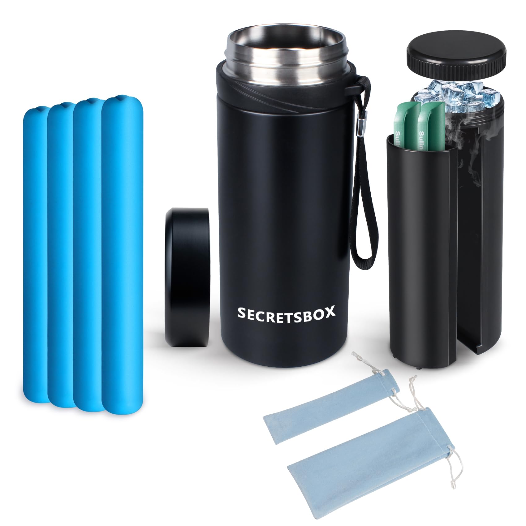 1-8 Pens Insulin Cooler Travel Case, Diabetic Medicine Travel Insulin Pens Cooler TSA Approved Epipen Carry Case with 4 Ice Pack, Black