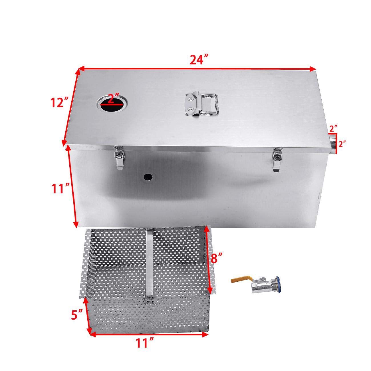 BEAMNOVA Commercial 25LB Grease Trap 13 Gallons Per Minute, Top Inlet