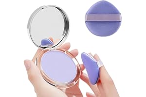 7AOO Chillab Lavender Matte Powder, Chillab Lavender Matte Powder Oil Control, Chillab Polvo Compacto with Mini Powder Puff, For Silky Blurring Oil Control Long-Lasting Makeup, Creates Soft -1PCS