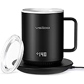 vsitoo S3 Temperature Control Smart Mug, App Controlled Heated Coffee Cup/Smart LED Light/Auto sleep/3-Level Temperature Sett