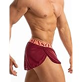 MIZOK Men's Slit Side Bodybuilding Shorts Breathable Mesh Workout Yoga Short