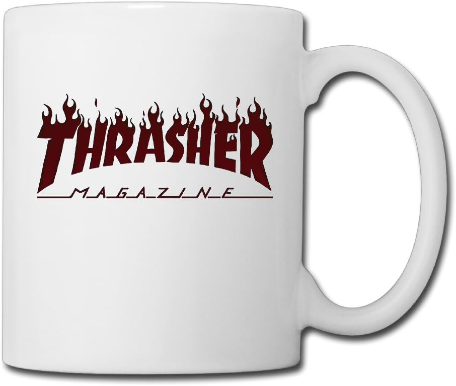Cool Thrasher Maeazihe Ceramic Coffee Mug, Tea Cup | Best Gift For Men, Women And Kids - 13.5 Oz, White