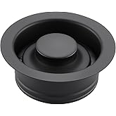 Luxier GD02-M Kitchen Sink Garbage Disposal Flange and Stopper in Matte Black