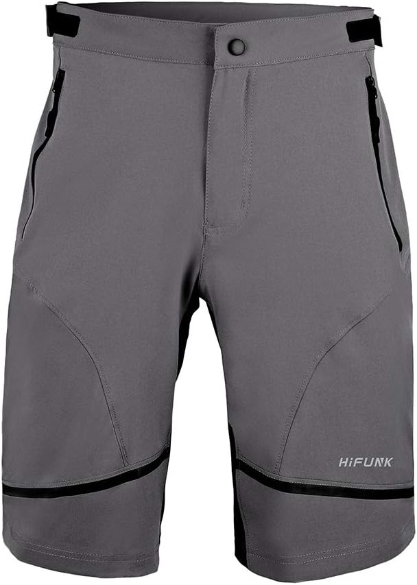 Hifunk Men's MTB Mountain Bike Cycling Shorts Loose-Fit Quick Dry Lightweight Baggy Bicycle Short Water-Resistant UPF 50+