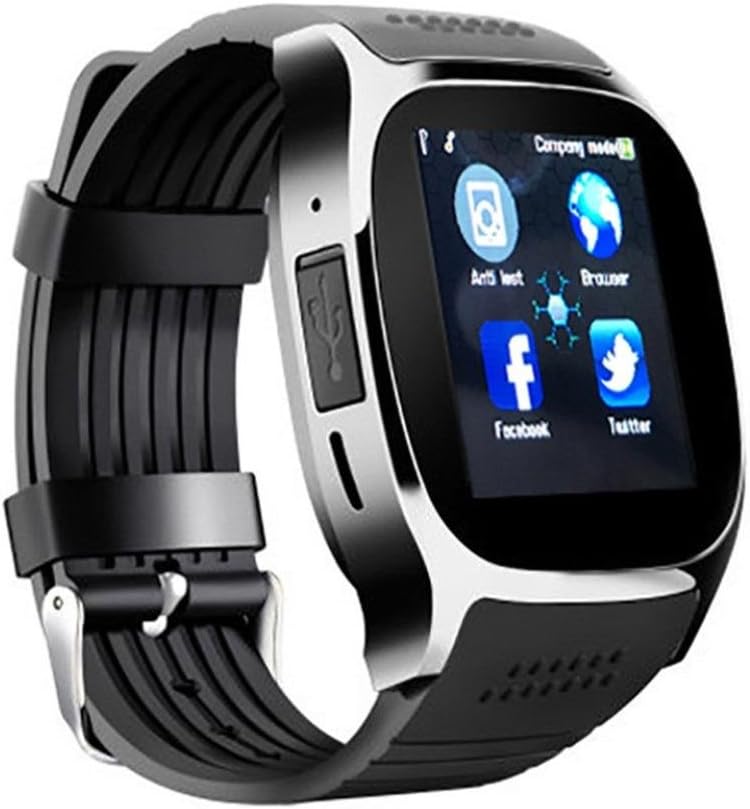 Internet Smartwatches Newest T8 BT3.0 Smart Watch Support SIM and TFcard Camera For Android For iPhone Sport Smart Watch Phone Wrist Watch (Black, Case size: 45 * 53 * 12mm)