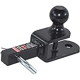 REYSUN 864031 3 in 1 ATV/UTV Trailer Hitch Towing Ball Mount with 2 inch Trailer Ball, Fits 1-1/4 inch Hitch Receiver